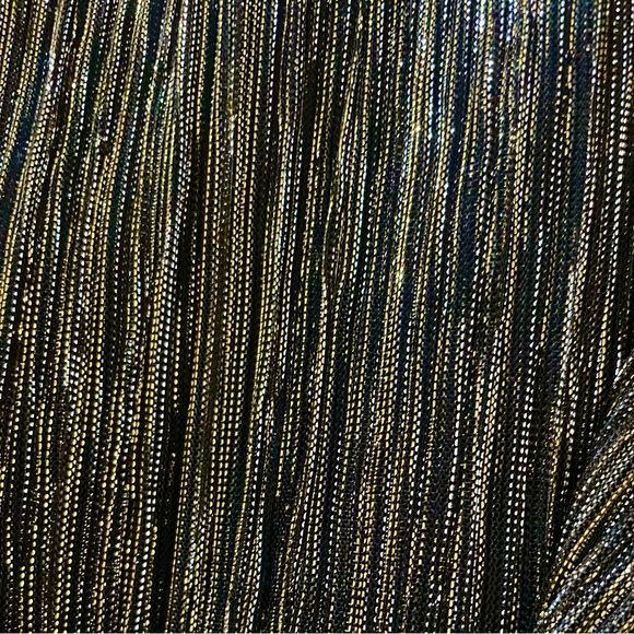 Leslie Fay Gold/Black/Silver Crepe Cocktail Dress Retail $98 Sz 10 - Picture 8 of 8